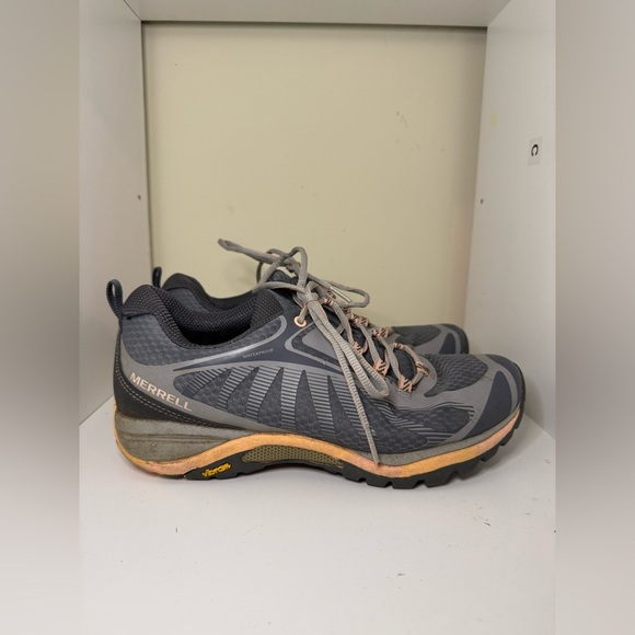 Merrell Women's Siren Edge 3 hiking shoes size 8.5 grey and pink/ orange - Picture 2 of 7